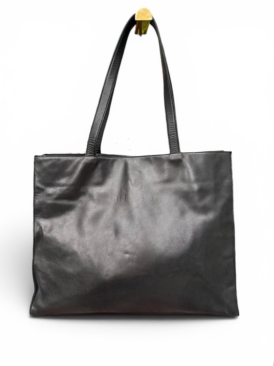 Valentino Garavani Handbags - Valentino Garavani Les Sacs Black Nappa Leather Shopper Tote Made In Italy